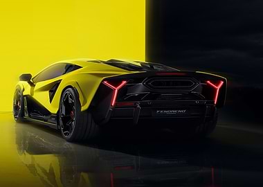 Yellow Fenomeno Supercar Rear View