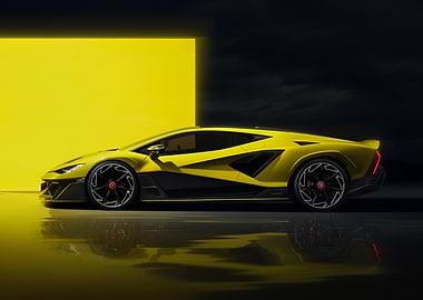 Yellow Lamborghini Fenomeno Side View