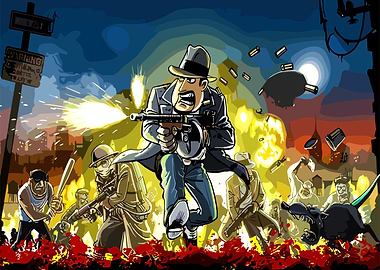 Cartoon Guns gore & cannoli