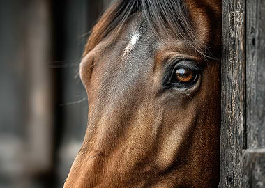 Close-up of a Brown Horse's Face
