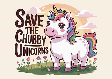 Save the Chubby Unicorns Illustration