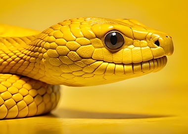 Yellow Snake Close-Up