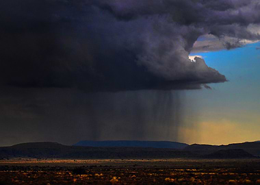 Stormy Weather Over Arid Landscape