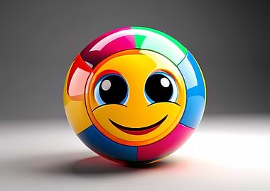 Colorful Smiley Face Ball