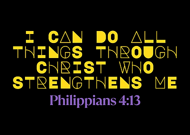 Philippians 4:13 Inspirational Text Art