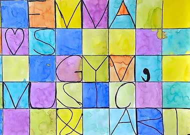 Colorful Watercolor Letters and Symbols by Paul Klee