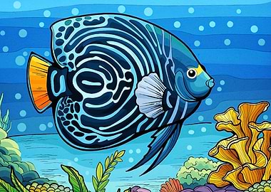 Angelfish Ocean Scene