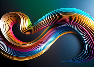 Colorful Abstract Ribbon Wave