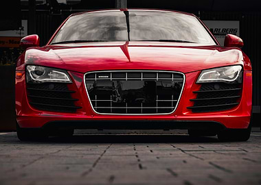 Red Audi R8 Front View