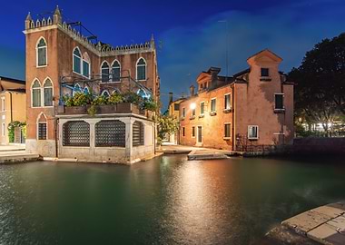 Venice Canal at Night