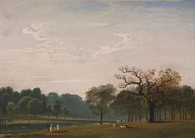 Landscape Painting with Figures and Cattle