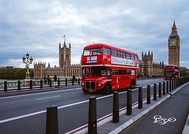 London Red Bus with Big Ben