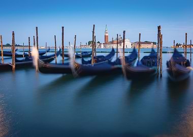 Venice Gondolas at Dusk