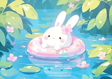Cute Bunny Pool Float