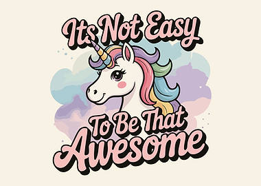 Awesome Unicorn Cartoon Illustration