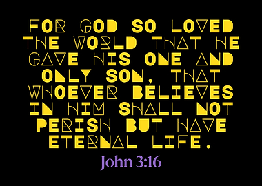 John 3:16 Bible Verse Typography