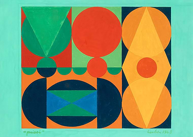 Geometric Abstract Painting with Circles and Triangles