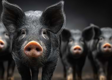 Black Pigs Portrait