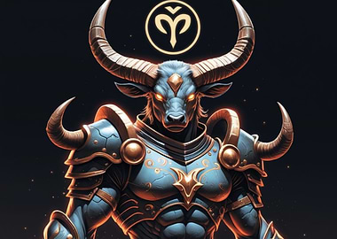 Armored Bull Warrior with Symbol