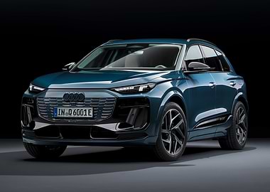 Teal Audi Q6 e-tron Front View