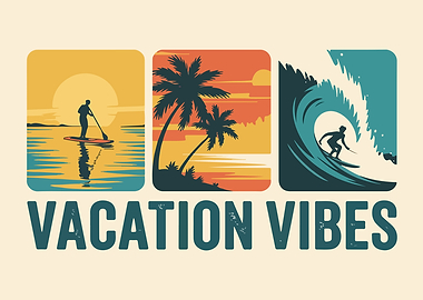 Vacation Vibes Beach Activities Collage