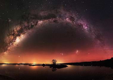 Milky Way over Lake at Night