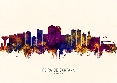 Feira de Santana, Brazil Skyline Art