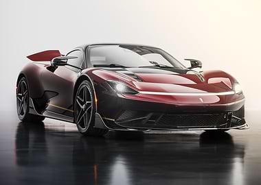 Maroon Sports Car Studio Shot