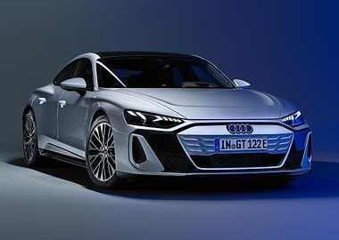 Silver Audi e-tron GT Studio Shot