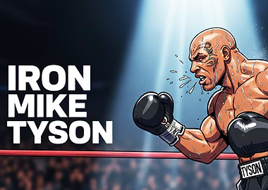 Iron Mike Tyson Boxing Illustration