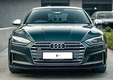 Front View of a Green Audi S5