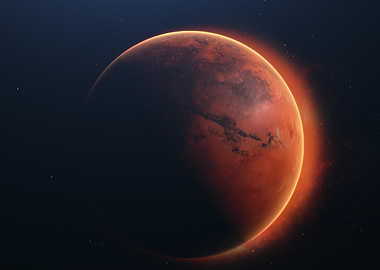 Mars planet in space