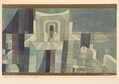 Abstract Architecture in Blue and Brown