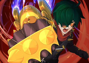 Character with Golden Gauntlet