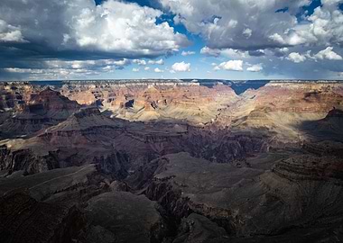 Grand Canyon Landscape with Cloudy Sky