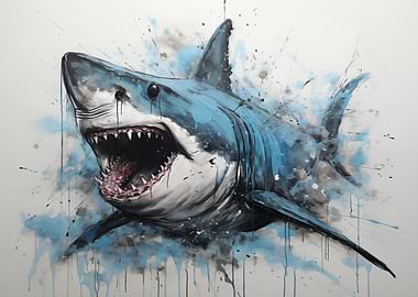 Great White Shark Painting