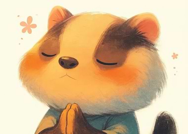 Meditating Cartoon Badger