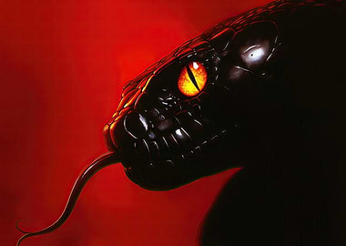 Black Snake with Yellow Eye