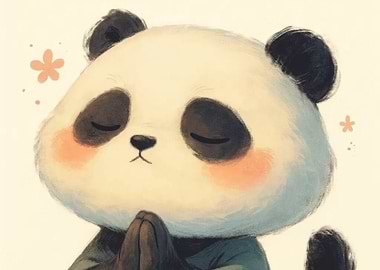 Meditating Panda Illustration