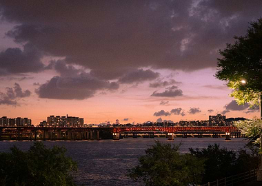 Bridge at Dusk over Water