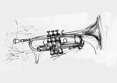 Artistic Trumpet Sketch