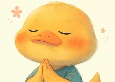 Cute Duck Meditating