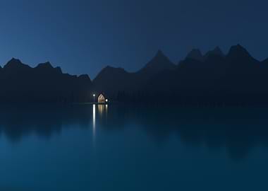 Cabin and the lake