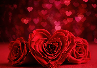 Red Roses Heart Bokeh