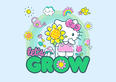 hello kitty let's grow illustration