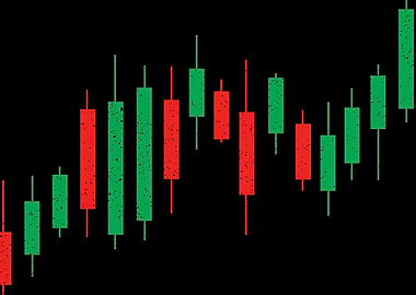 Candlestick Chart on Black Background
