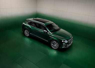 green bentley bentayga in studio