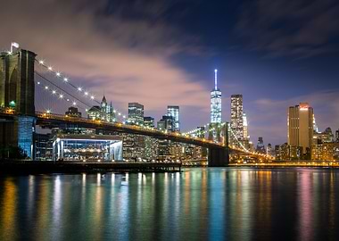 brooklyn bridge at night