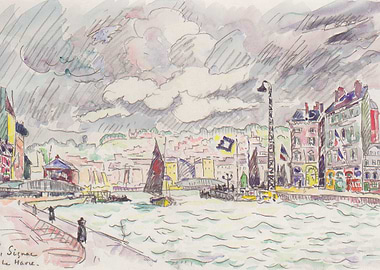 Le Havre Harbor Watercolor Painting