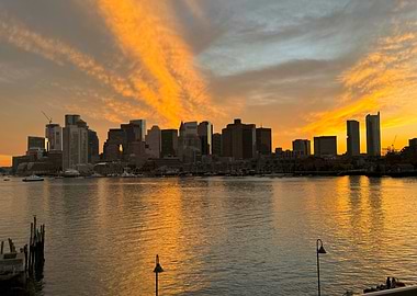 Boston Skyline at Sunset